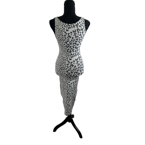 NWOT Women's 2b bebe Dress Size P/S Gray Leopard Print - Picture 3 of 6